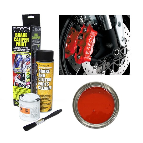 ETech Red Brake Caliper Paint Kit (Includes Cleaner